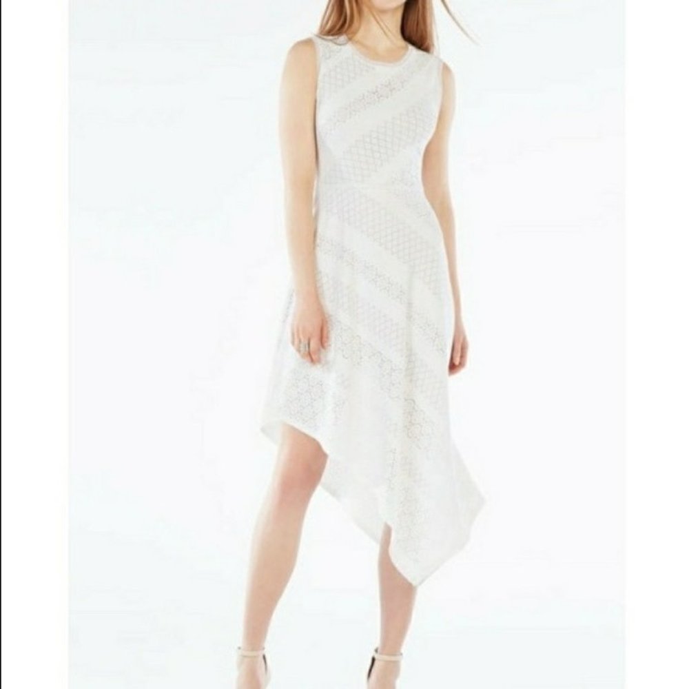 BCBG Tracie Asymmetrical White Dress
